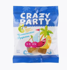МАРМЕЛАД CRAZY PARTY ТРОПИЧЕСКИЕ ФРУКТЫ 70ГР