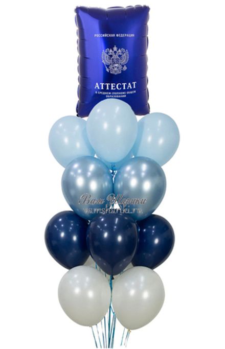 Букет шаров "Школьный аттестат в подарок"