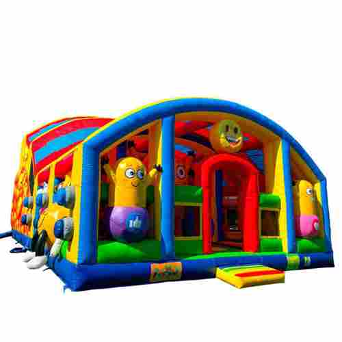 Коммерческий надувной батут «Смайлики» с крышей, размер 12*8*7 м
