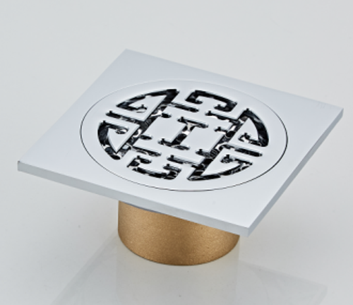 Трап прямой с обр. клапаном 10 х 10 (ХРОМ) HANSEN (48/1шт)