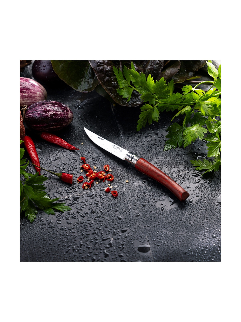 Нож филейный Opinel №8, нержавеющая сталь, рукоять из падука