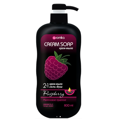 Крем-мыло для душа «Aromika» Малина 800 мл