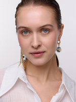 Серьги "Night" с малахитом Gold