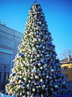 Уличная елка каркасная "Уральская сосна" (бело-зеленая леска) от 4 до 30 м