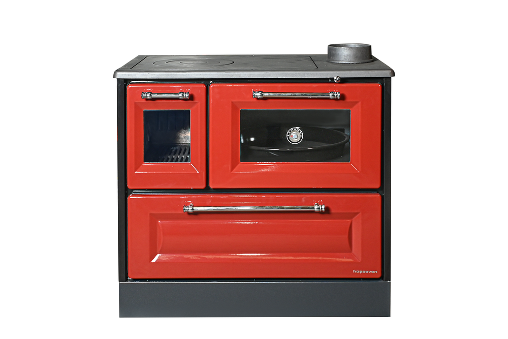 Печь отопительно-варочная  со встроенной духовкой Hosseven 4012 C  GLASS