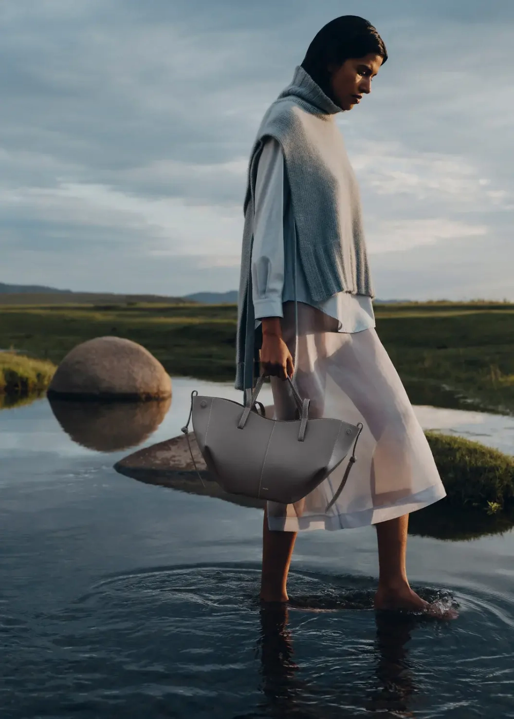 POLENE СУМКА CYME MINI, СЕРЫЙ