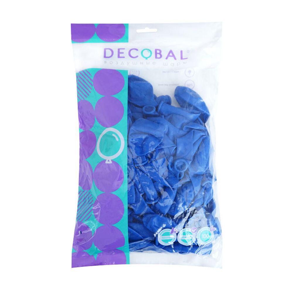 Синий, Пастель (Яркий Синий) / Navy blue, латексный шар