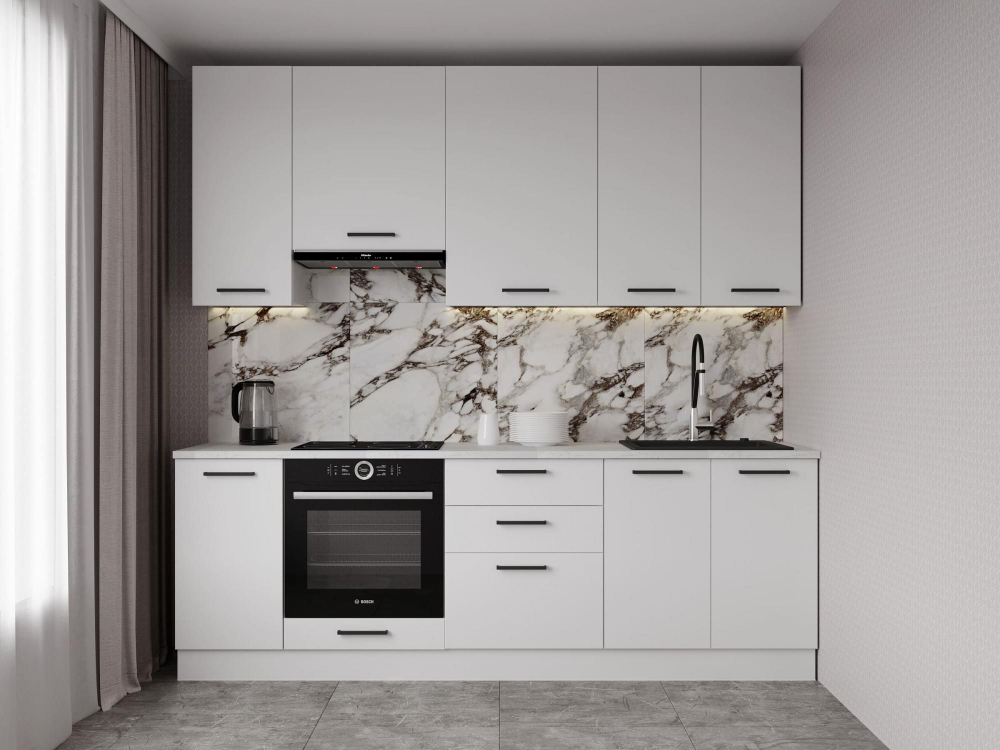 Кухонный гарнитур Жемчуг 2400 (верх 950 мм) (38мм)