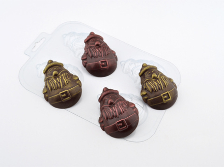 Пластиковая форма для шоколада " Мини Дед мороз" 7см