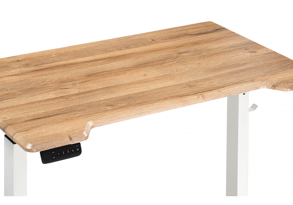 Компьютерный стол Woodville Маркос с механизмом подъема 140х80х75 белый, вотан дуб, ножки белые