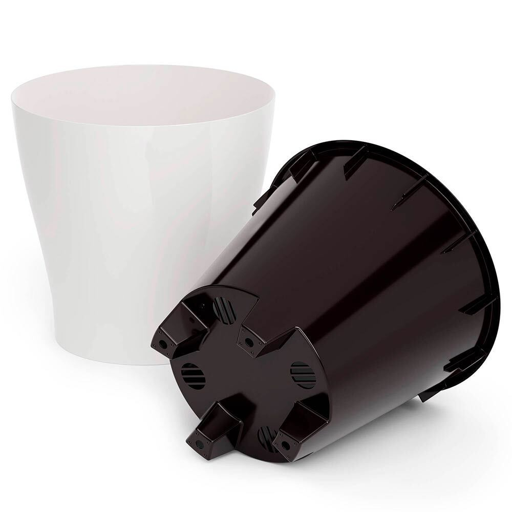 Горшок цветочный Лея 10л двойной, белый