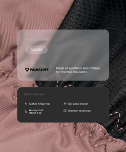 Oysho Технические перчатки SKI Primaloft®, цвет мальвы