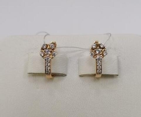 Серьги из золота с фианитами