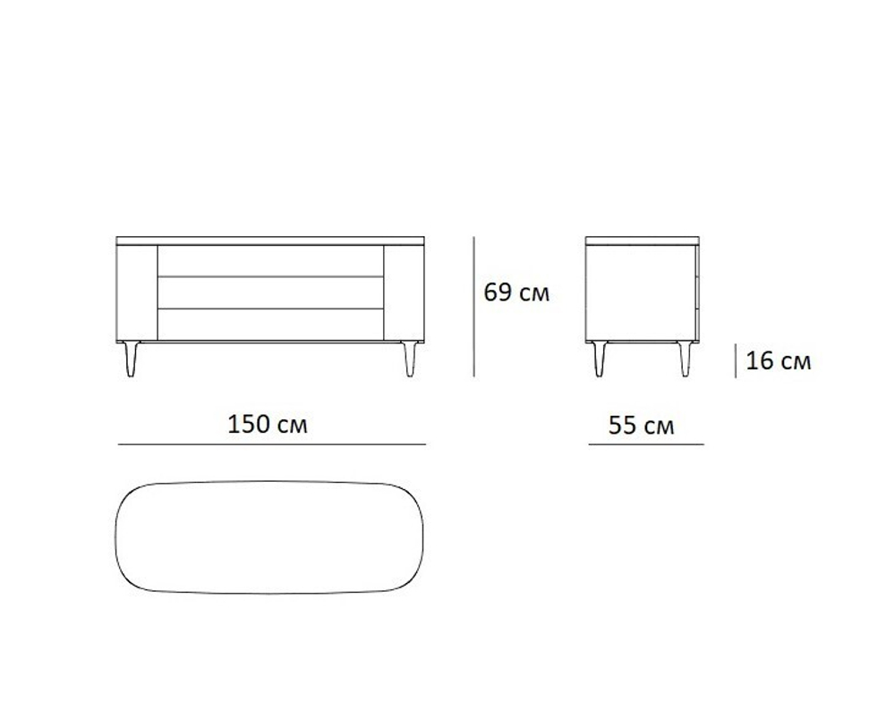 Комод с 3 ящиками Gentleman
