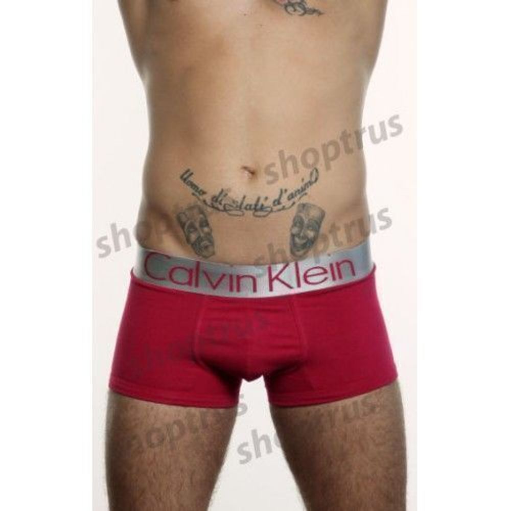 Мужские трусы боксеры бордовые Calvin Klein Steel Red CK01120