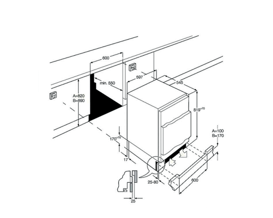 Встраиваемый холодильник Smeg UD7140LSP
