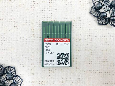 Игла промышленная, тонкая колба трикотаж 70/10 1738FFG, 10 игл