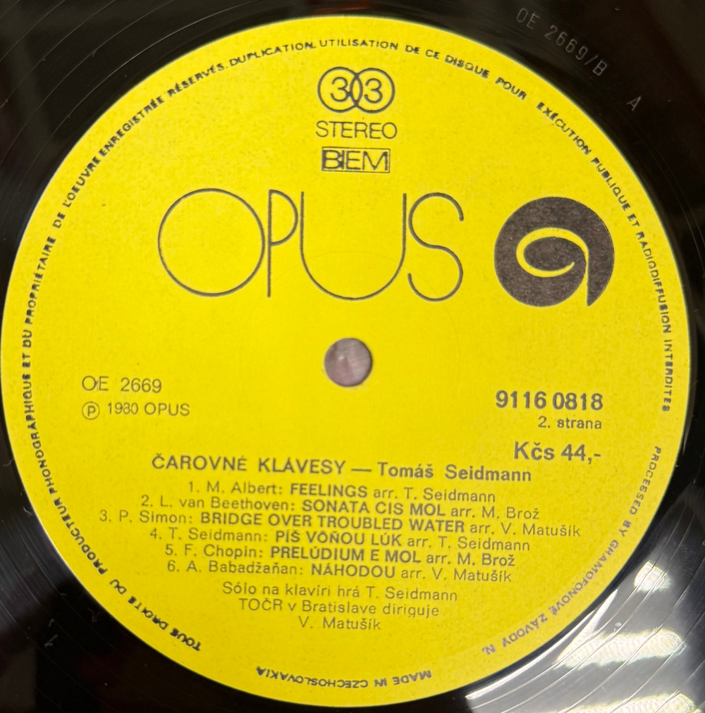 Виниловая пластинка Tomáš Seidmann – Čarovné Klávesy LP