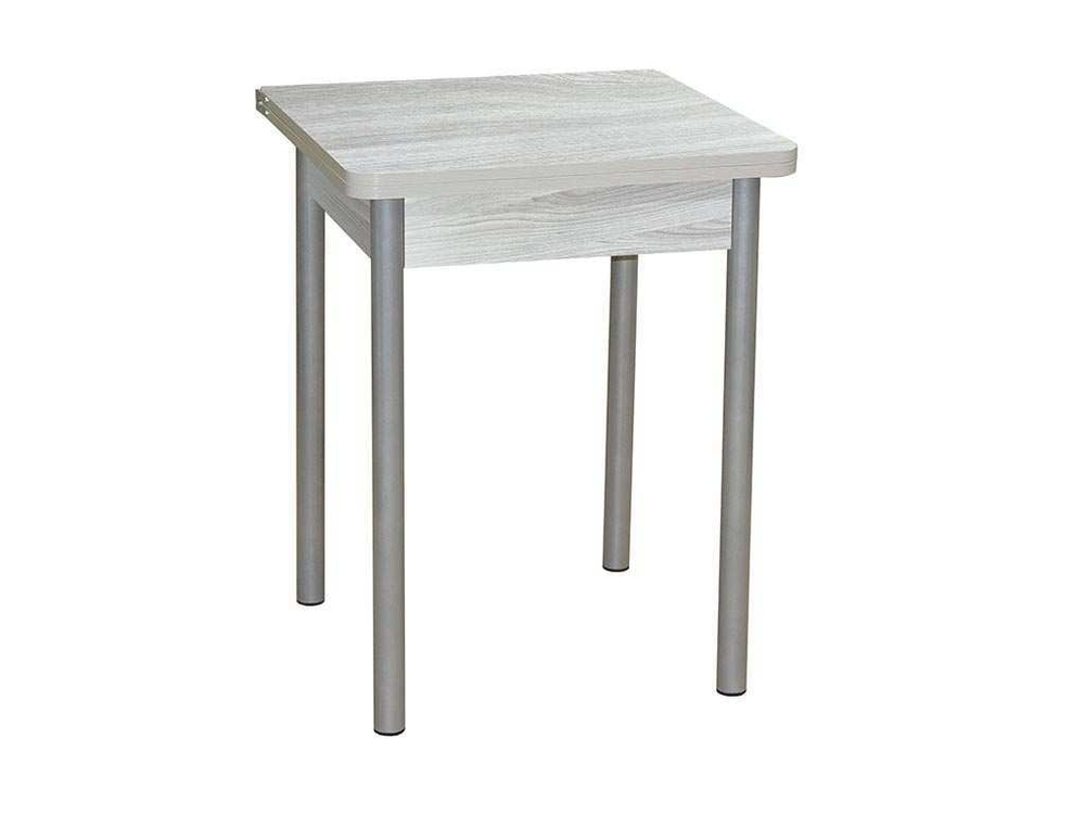 Эко 60х60 стол обеденный раскладной / Ясень светлый/металлик