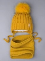 Шапка для мальчика зимняя вязаная и снуд