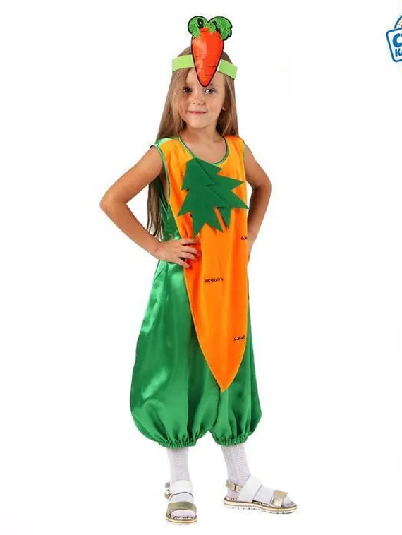 Карнавальный костюм «Морковь», комбинезон, маска, р. 30, рост 98-116 см