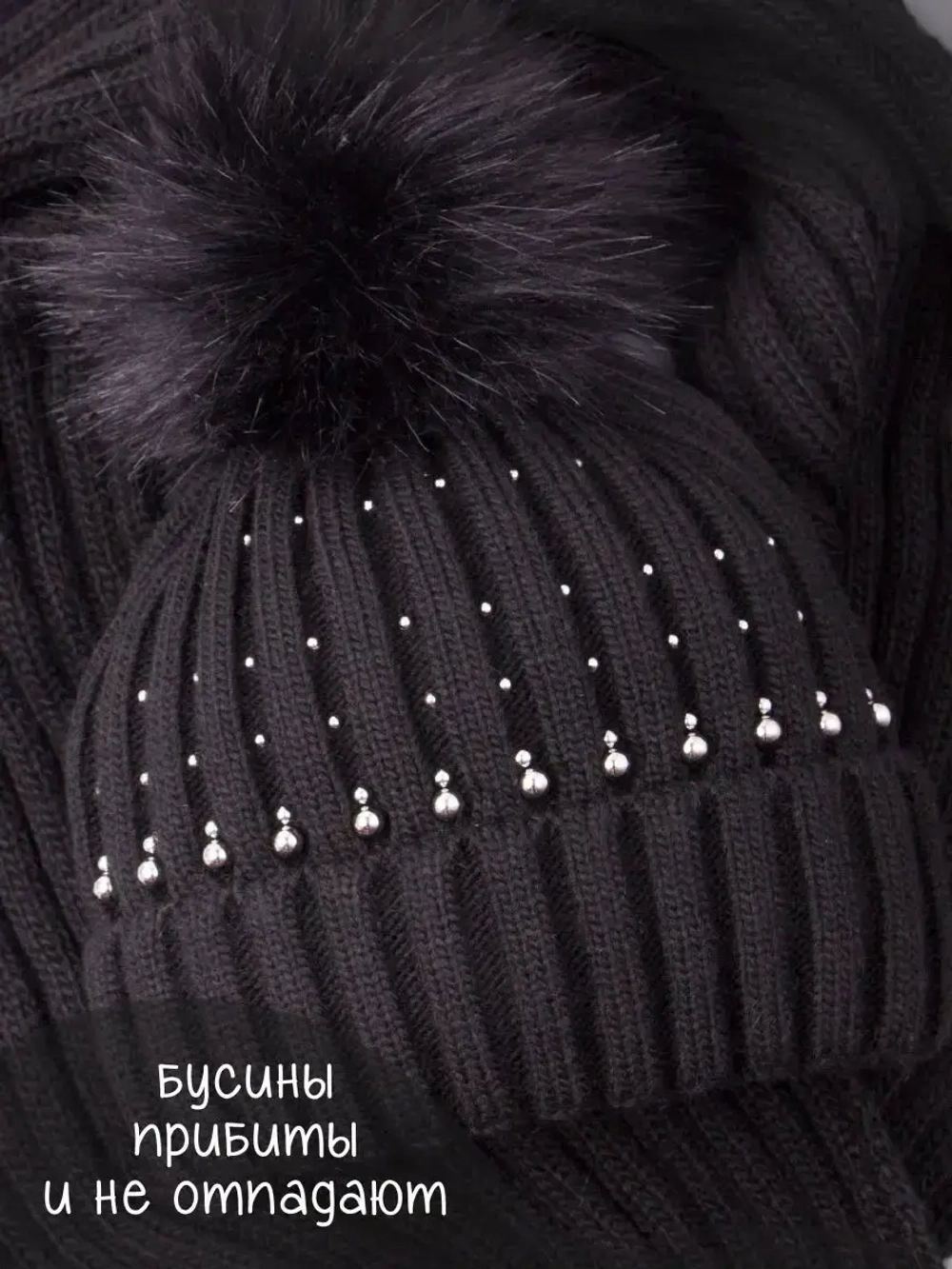 Шапка для девочки зимняя вязаная и шарф