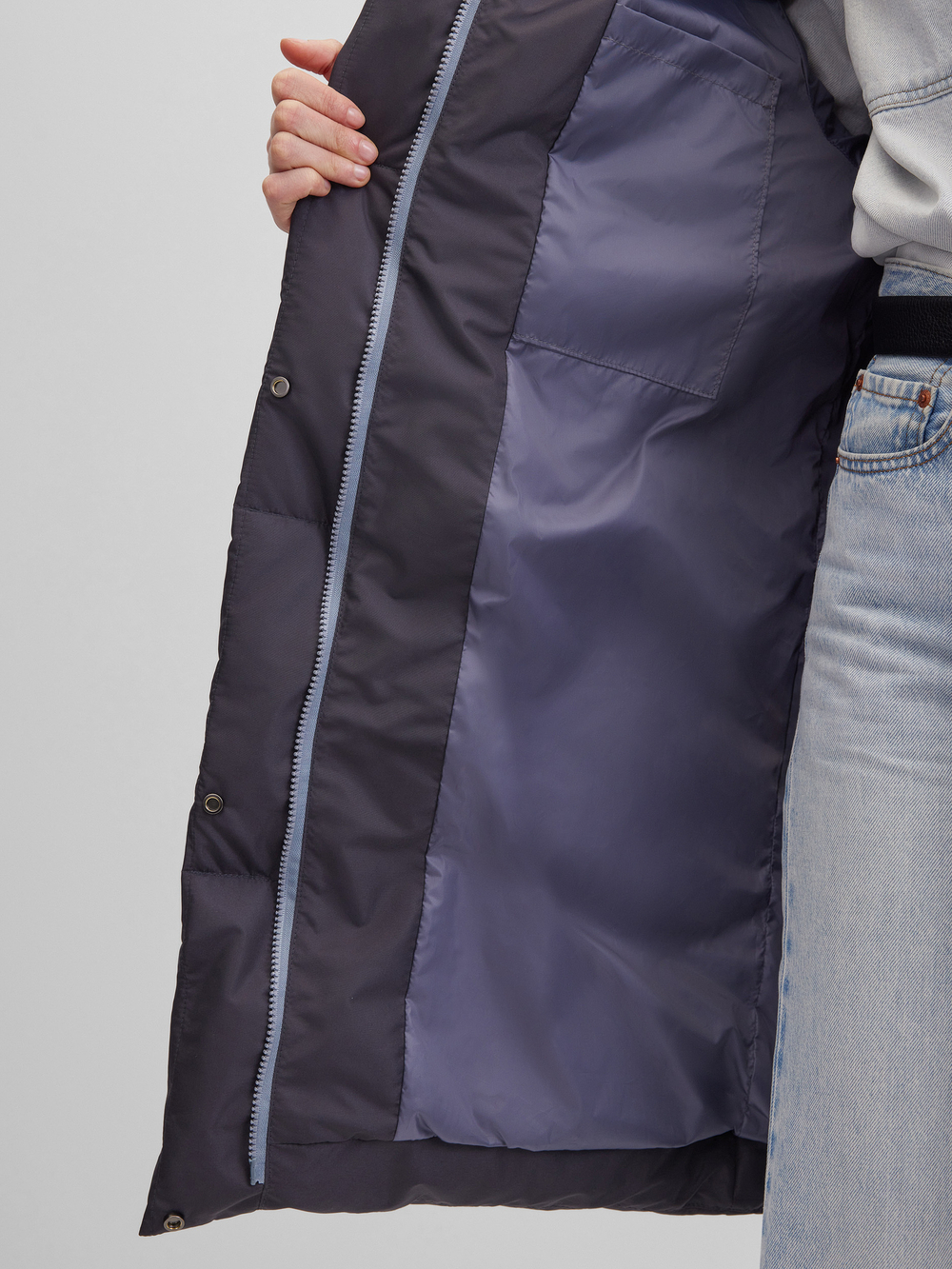 NEW❤️ MIDI пуховик с объемным капюшоном, DARK GREY🌚🌚🌚