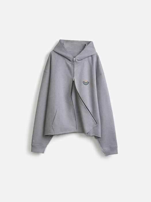 Укороченный меланжевый худи