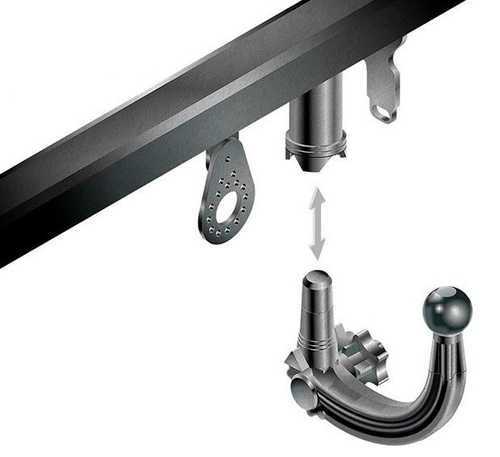 Фаркоп IMIOLA A.A12 для Audi A6 седан, в т.ч. Quattro 2004-2011, Audi A6 универсал 2005-2011(паспорт и сертификат в комплекте)(без электрики)