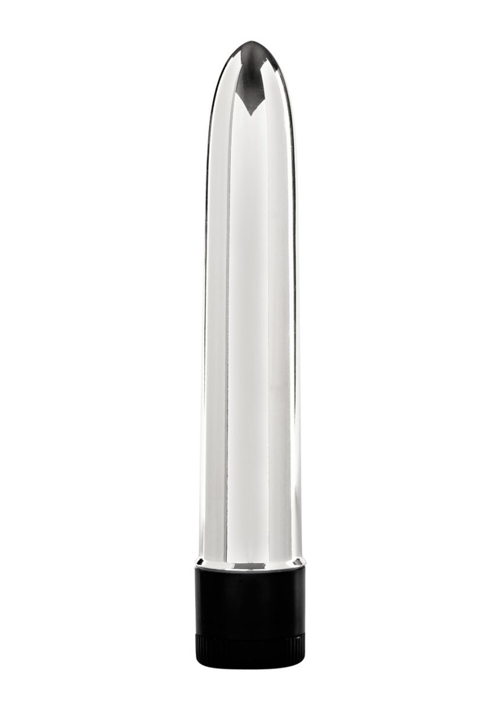 Серебристый вибратор Retro Slimline - 16 см. (Цвет: серебро)