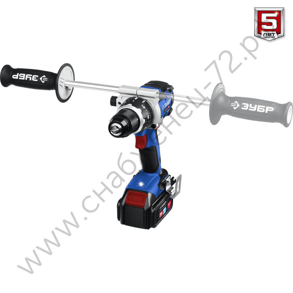 ЗУБР Т7, 20 В, 100 Н·м, 2 АКБ (4 А·ч), бесщеточная дрель-шуруповерт, кейс, Профессионал (DB-211-42)