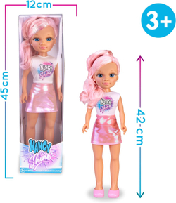 Кукла Nancy Shine Pink с розовыми волосами, 40см