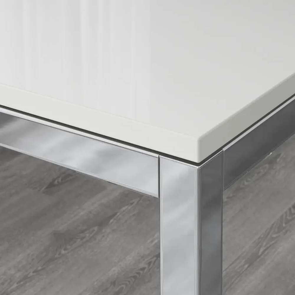 Стол обеденный - IKEA TORSBY, 135х85х75 см, белый/металлик, ТОРСБИ ИКЕА