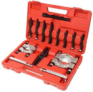 Набор съемников комбинированный 14пр. (сегментного типа: 30-50, 50-75мм, двухлапый: 120мм), в кейсе Forsage F-66611