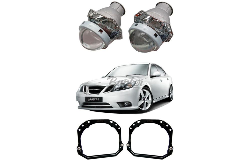 Готовый комплект для замены штатных линз Saab 9-3 II Рестайлинг 2007-2014 Hella 2 AFS для Bi-LED