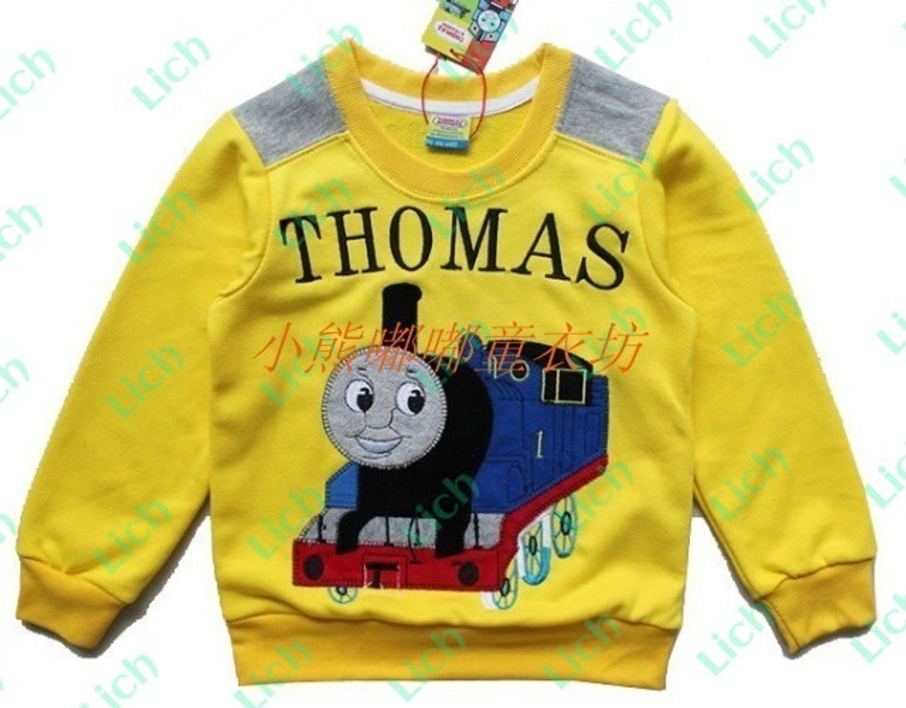 Толстовка детская с аппликацией паровозика Томаса