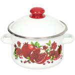 Кастрюля сталь, эмал, 3 л, с крыш, Сиб товары, Гранатовый сок, 1MD181M, индукц