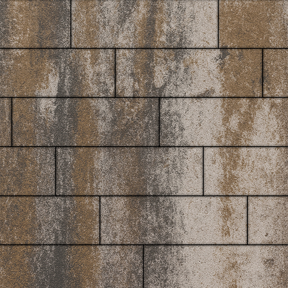 Тротуарная плитка ПРЯМОУГОЛЬНИК 750х250 мм - Листопад гладкий Песчаник