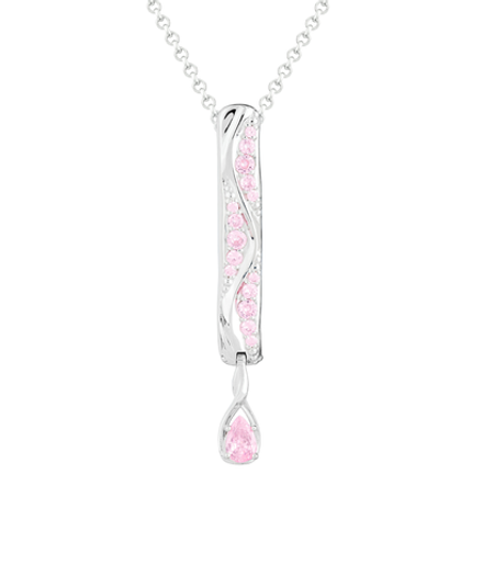 Подвес из серебра со вставками из розовых фианитов