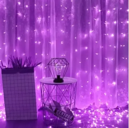 Гирлянда Занавес с Колпачком 2*3 м. 600 LED, Фиолетовый, 220В, Провод Прозрачный ПВХ, IP65, LTC (01-158)