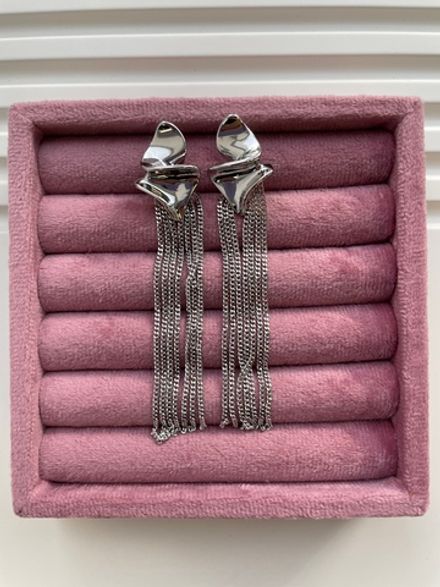 Серьги "Абстракция" с цепями, 93мм