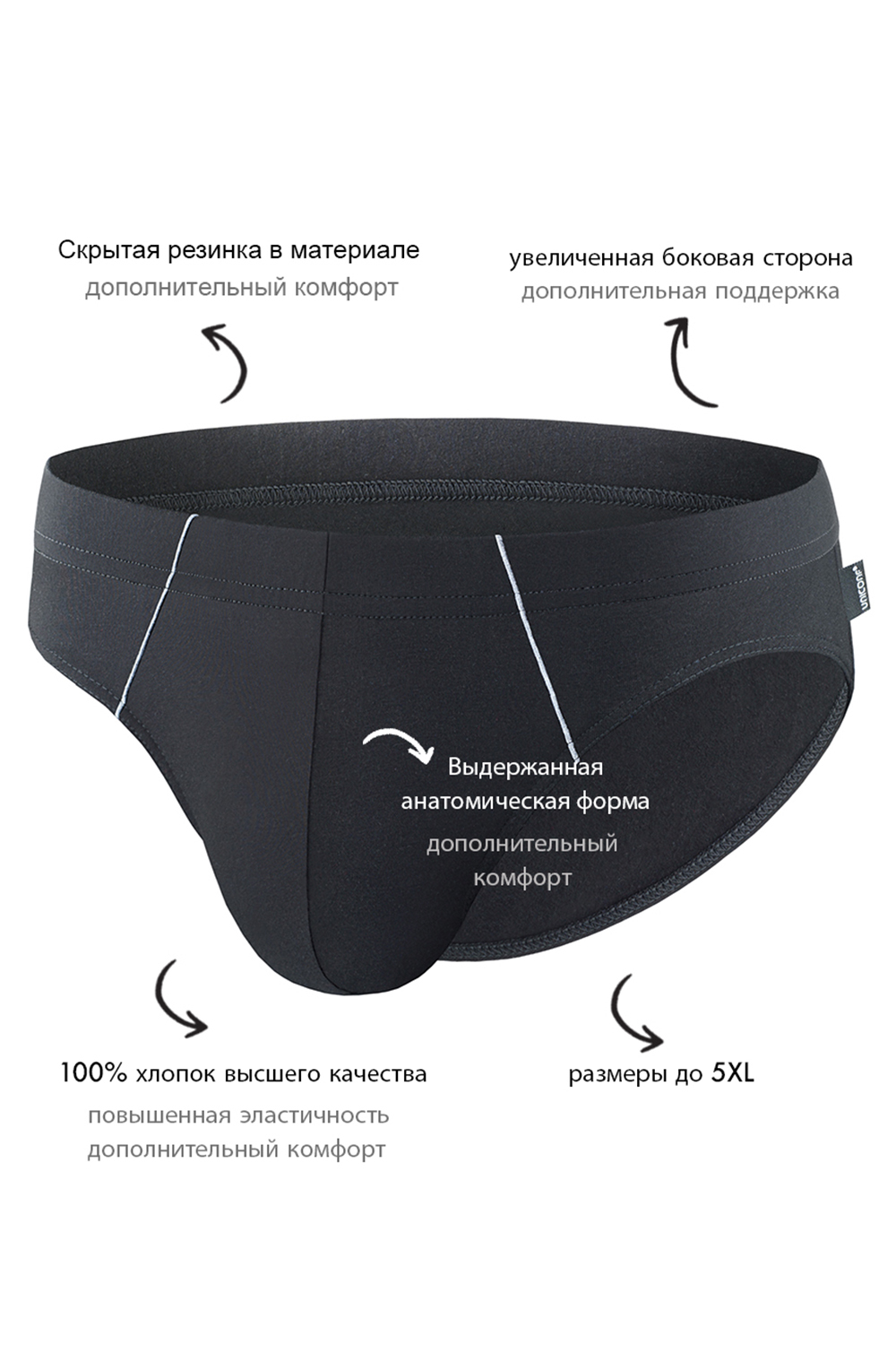 Мужские трусы XPB41 Черный Uniconf