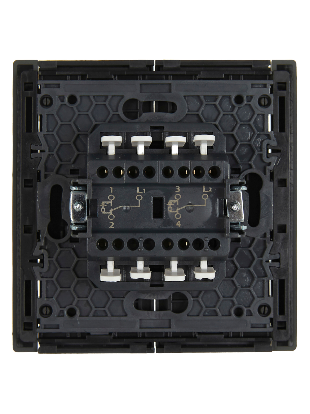 FORTE&PIANO Выключатель 2-клавишный проходной с индикацией 10А FP308 серый IEK