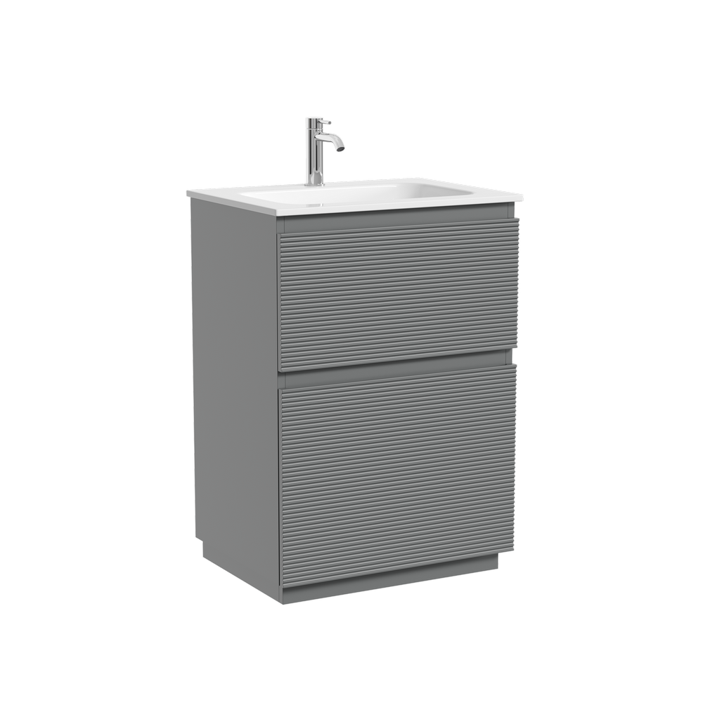 Тумба напольная SANCOS Folk Floor, 590х445х850, c двумя ящиками оснащенными доводчиками, Ergraut soft, арт.FL60FES