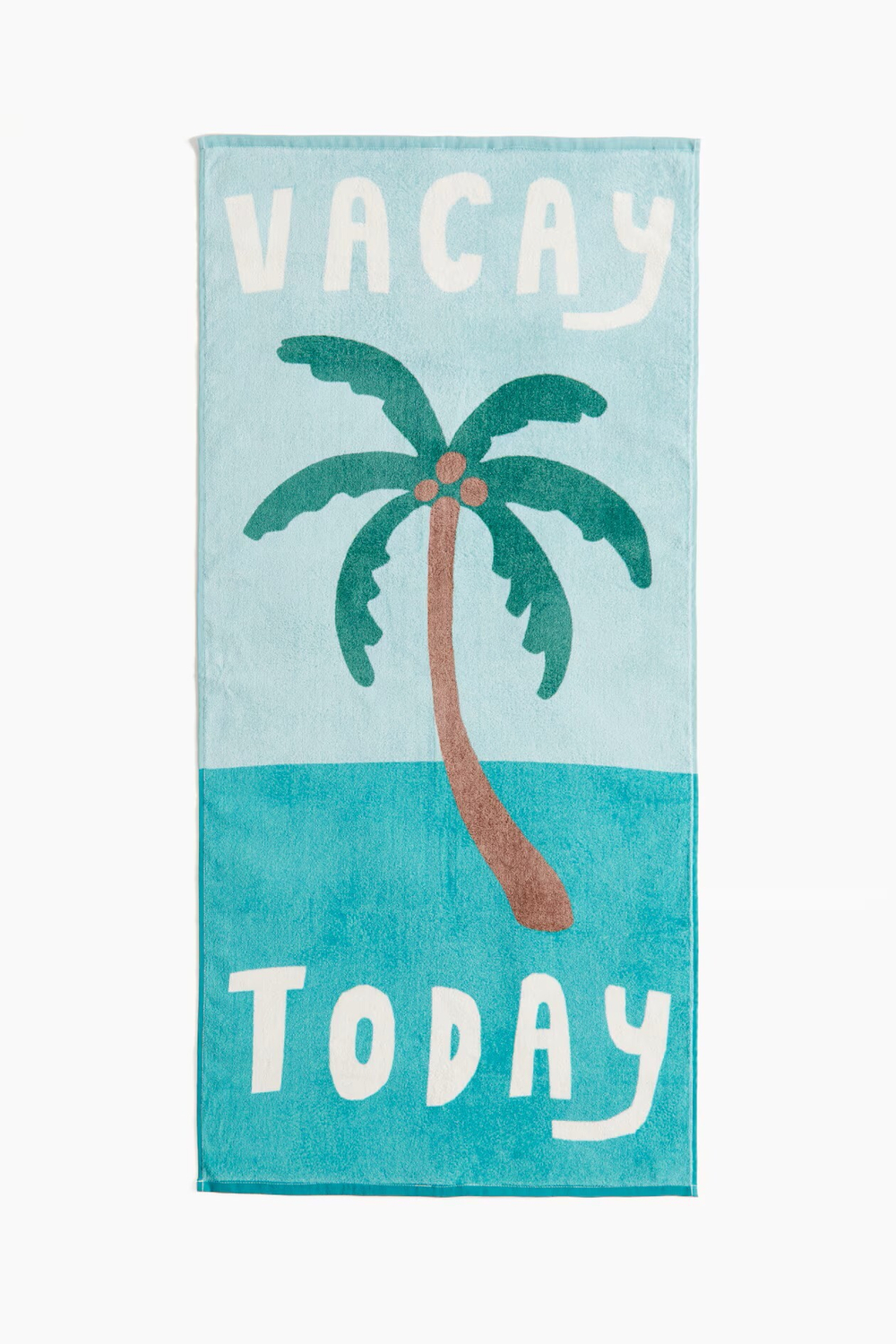 H&M ПЛЯЖНОЕ ПОЛОТЕНЦЕ ПРИНТОМ, БИРЮЗОВЫЙ