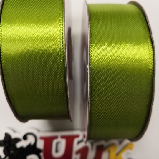 Лента атласная 2,5 см (Оливковая) - 27 метров