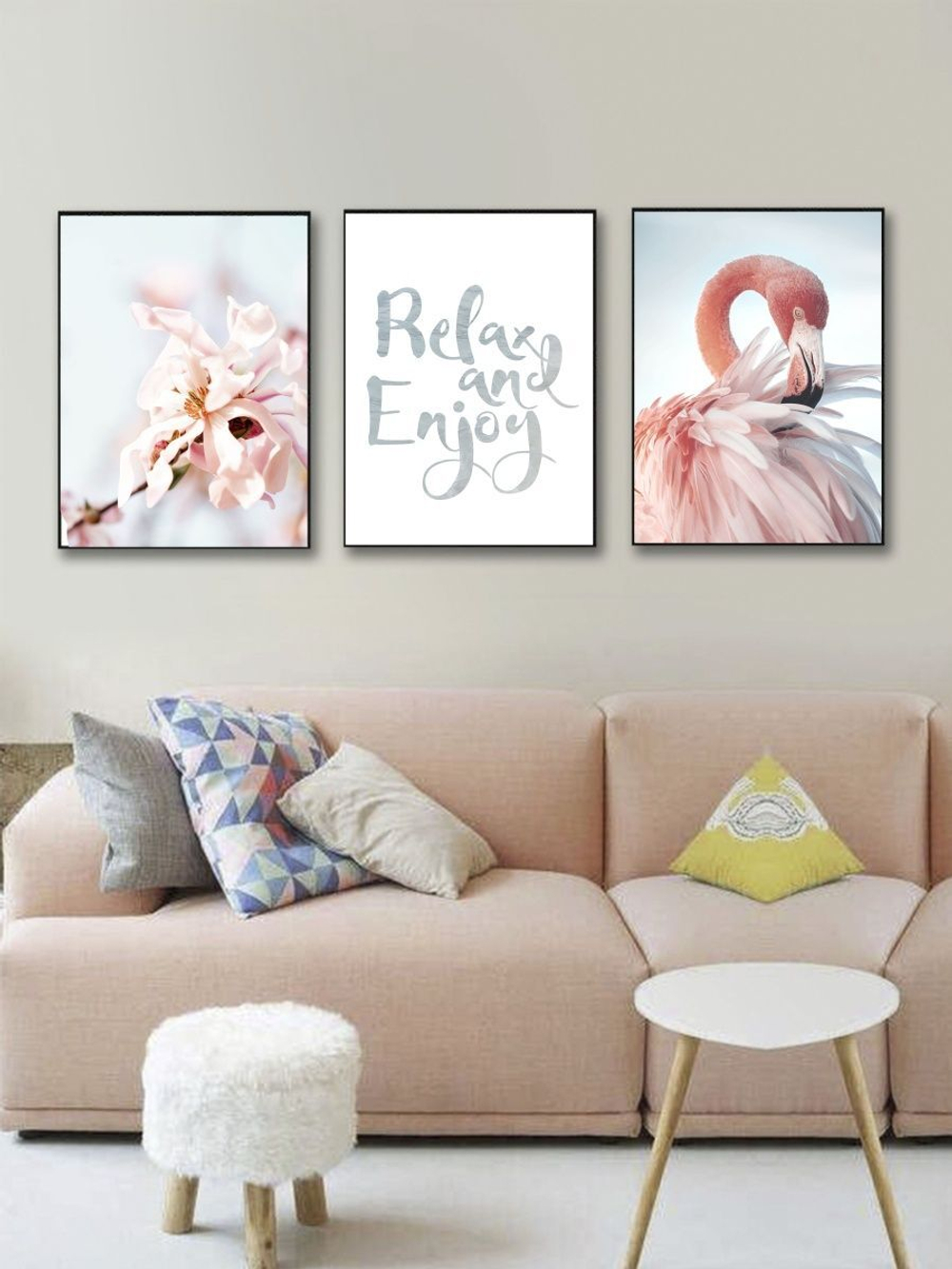 Набор постеров 40х50 фламинго 3 шт арт 156427882 ТТН 246259157