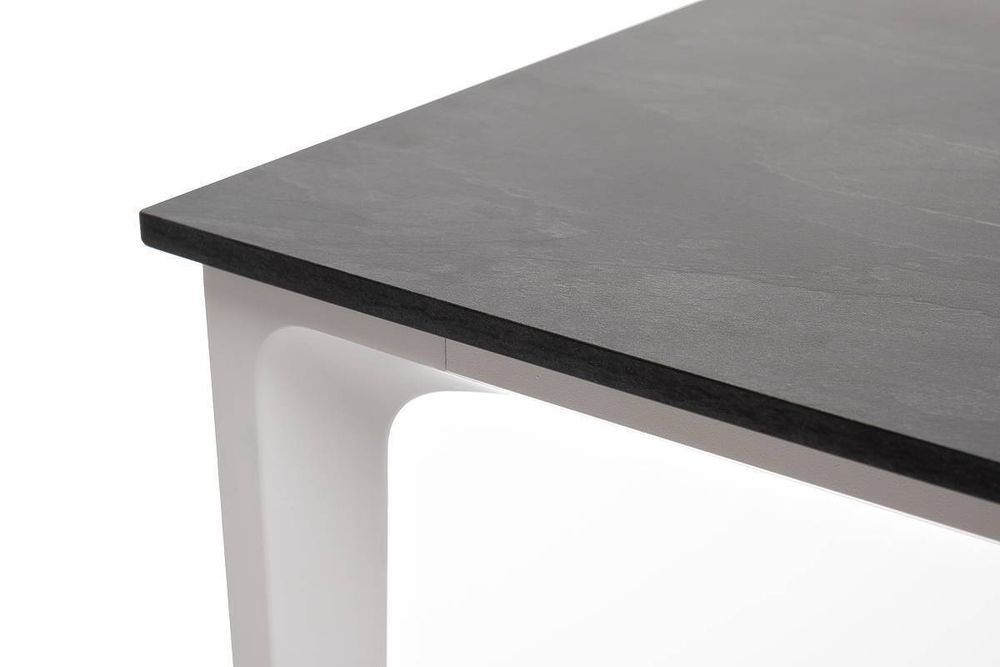 "Малага" обеденный стол из HPL 90х90см, цвет "серый гранит", каркас белый
