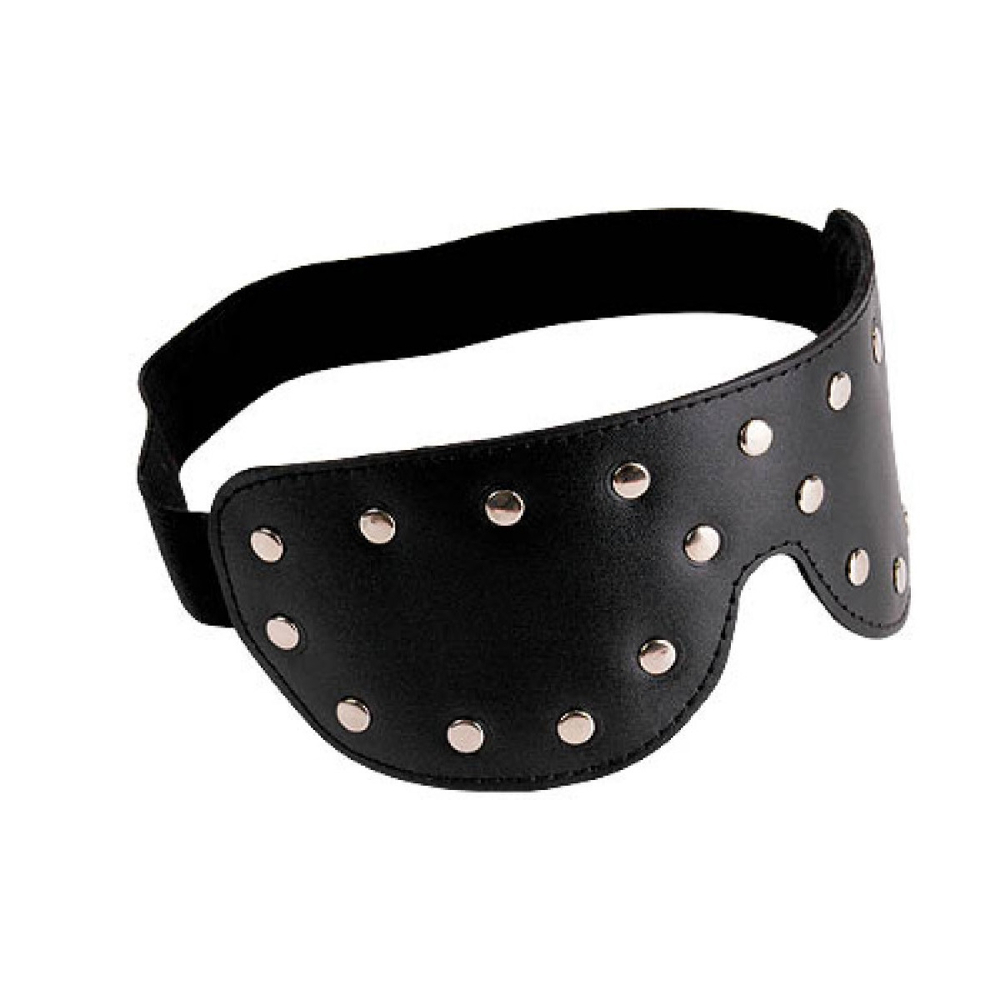 Маска закрытая с клепками черная на резинке