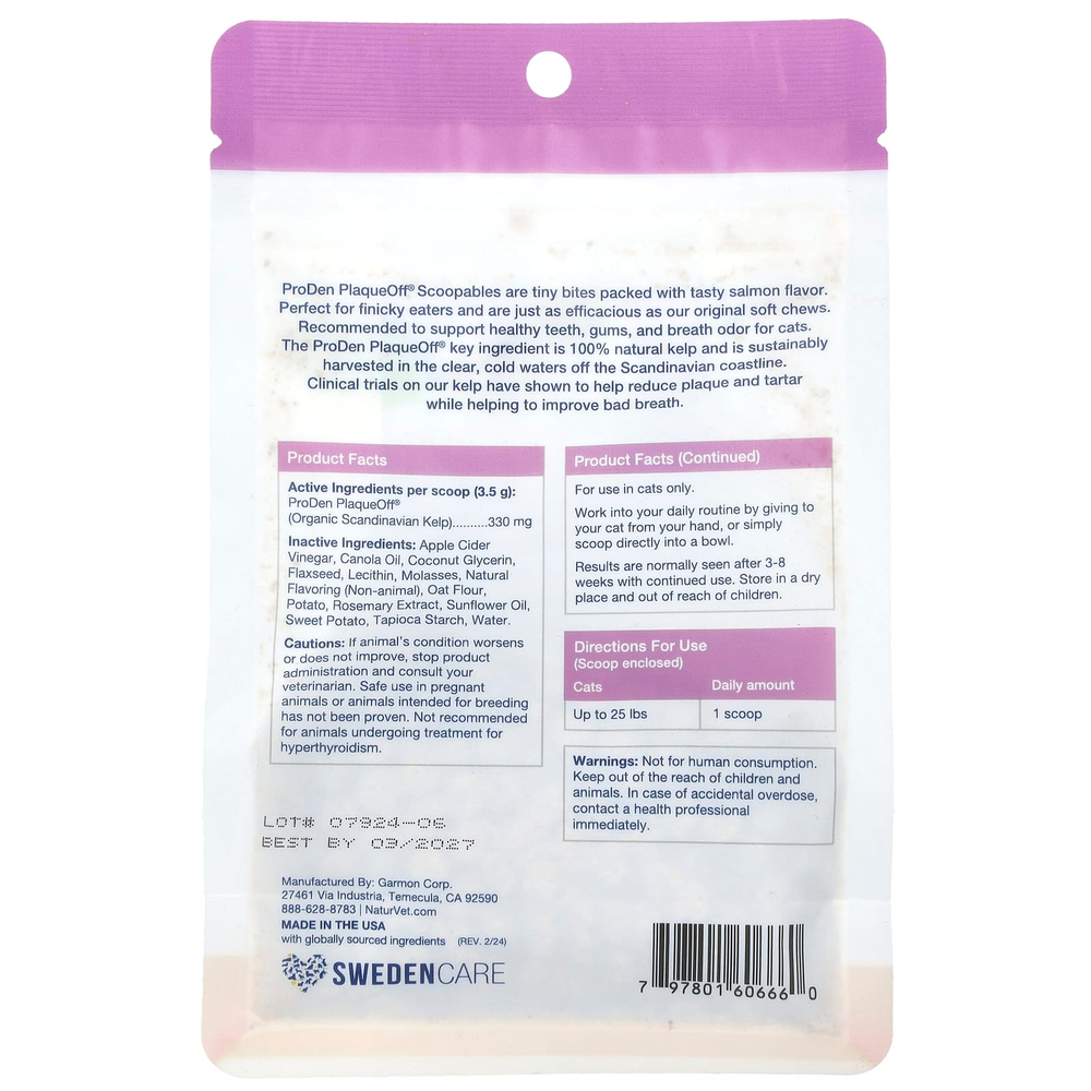 ProDen, ProDen PlaqueOff® Scoopables, For Cats, Salmon, 5.5 oz (157.5 g)